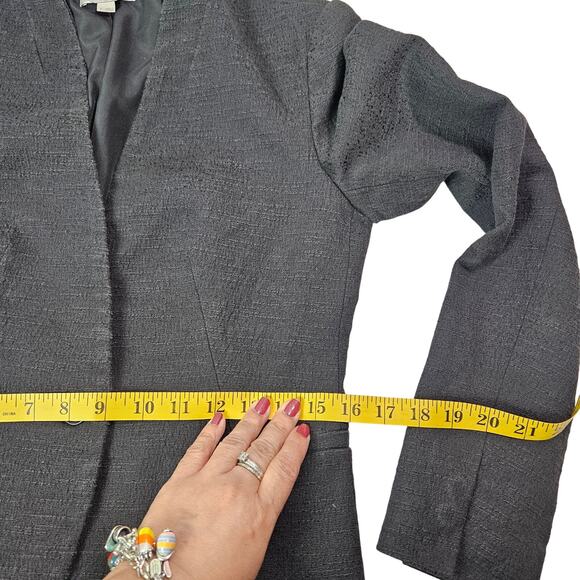 Ann Taylor LOFT Women’s Black Textured One Button Blazer Jacket Size 2 Workwear - Picture 9 of 10